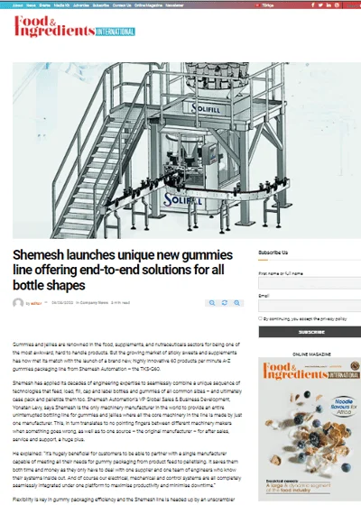 Food and Ingredients_ Gummies Line