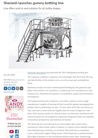 Candy Industry Gummies line article