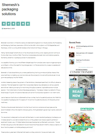 Shemesh in International Confectionery