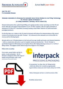 Interpack 17 Shemesh Automation