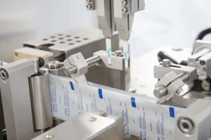 Fully automatic feed to form, fill, seal, cut, stack and carton pack sachets with complete QC