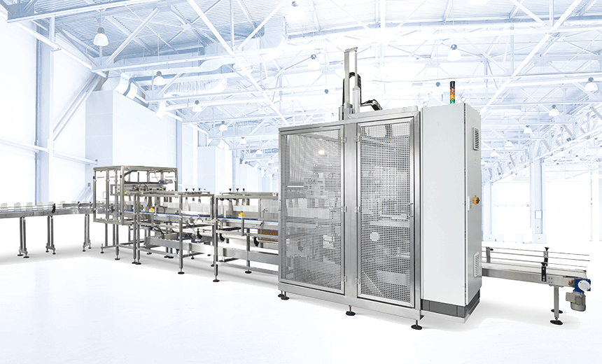 Relentless-M Form Fill Seal Case Packer with mechanical grippers