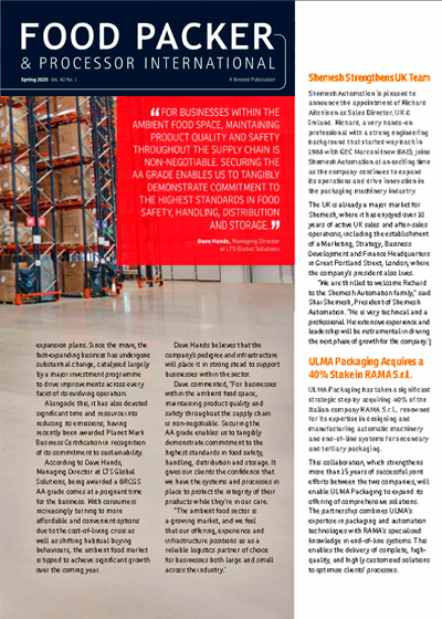 Food Packer & Processor International Richard Aitchison has been appointed UK & Ireland Sales Director for Shemesh Automation